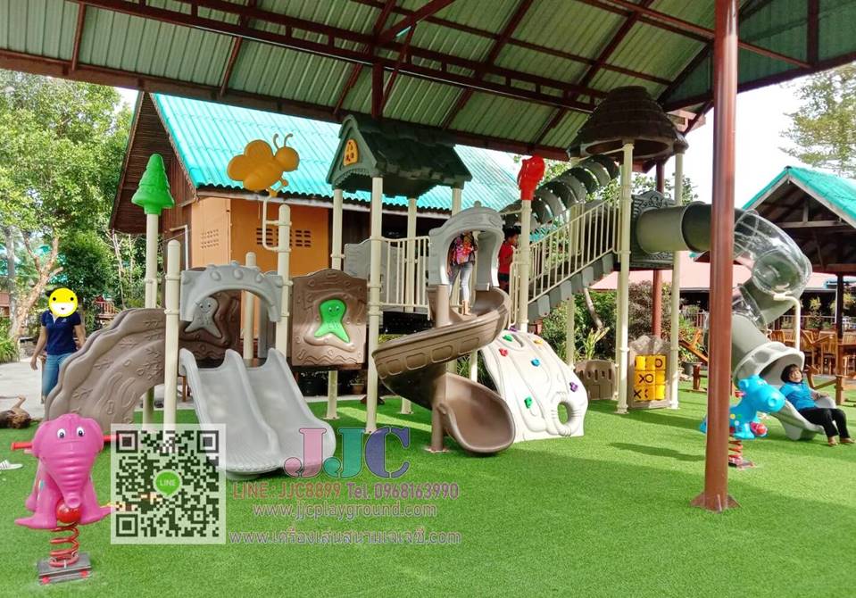  เครื่องเล่นสนามกลางแจ้งชุดใหญ่เสา114มม. ติดตั้งในจังหวัดสมุทรสงคราม